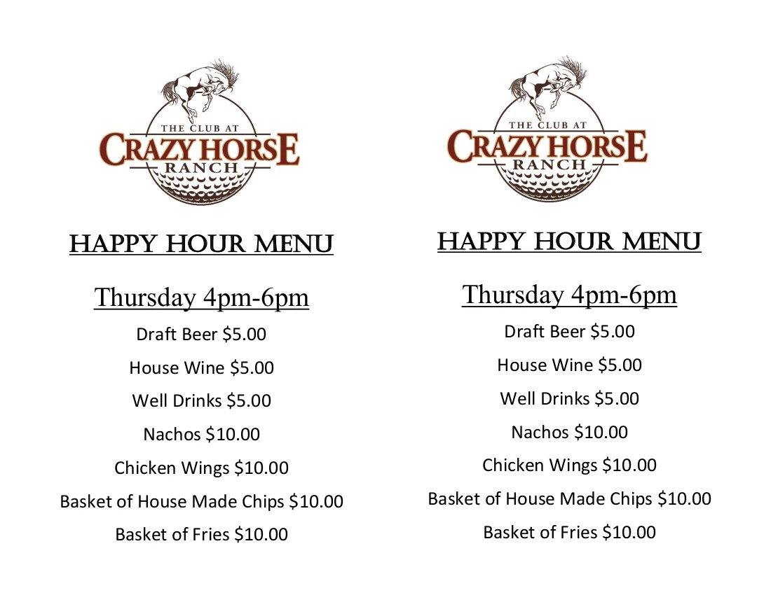 Happy Hour Menu 1